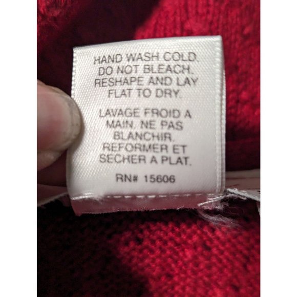 Talbots 2 Pc Set Red Cable Knit Top Cardigan Cotton Blend Made in the USA Sz PS - Picture 7 of 14
